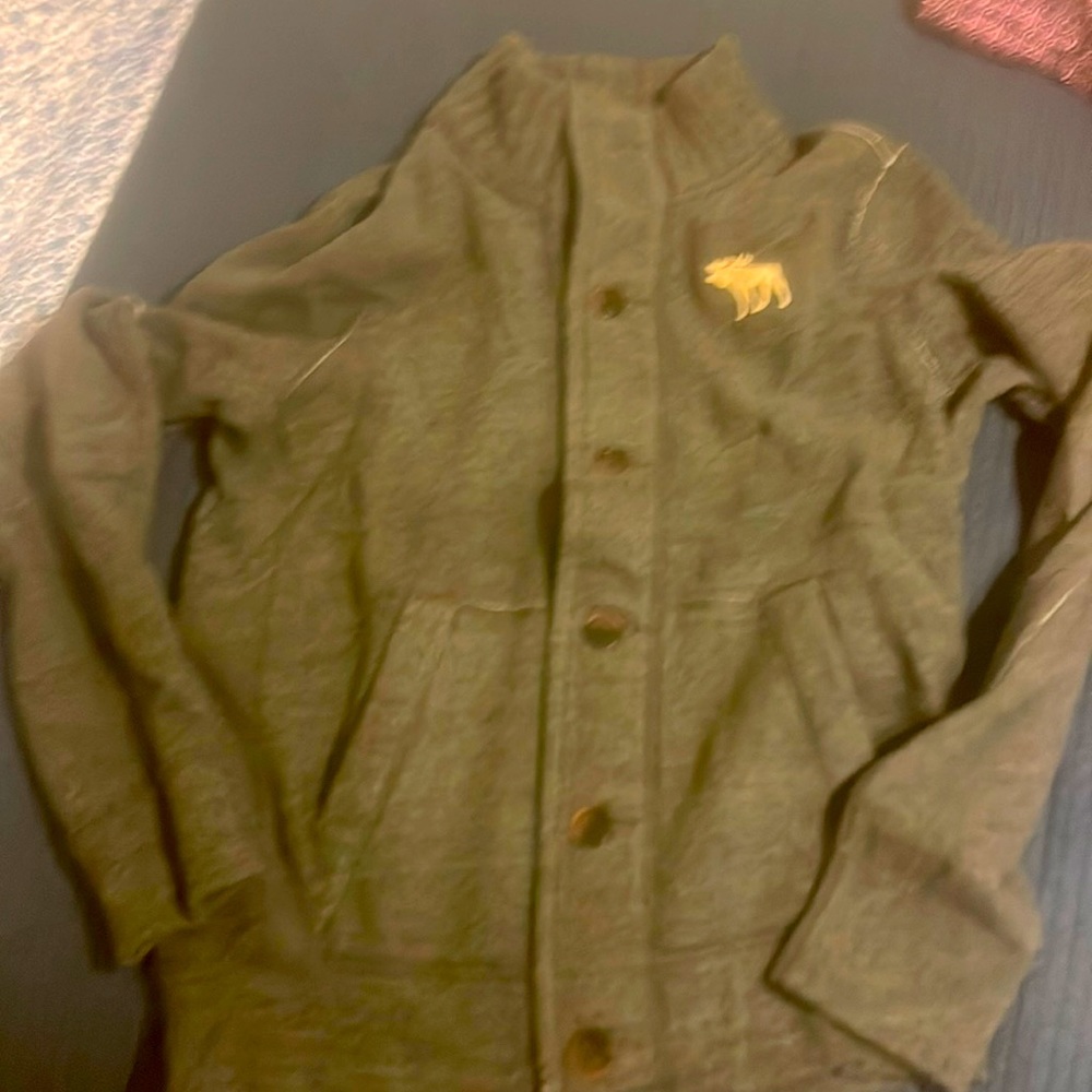 Abercrombie charcoal grey men’s sweater jacket size XXL “Muscle” NWT